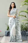 MG 340 Plain linen Cut work border Digital Printed Sarees Wholesale Market In Surat